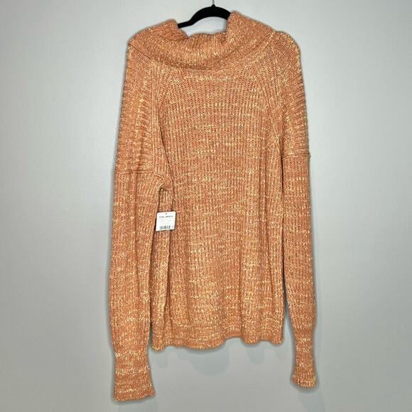NWT Free People Leo Petal Combo Knit Tunic Turtleneck Oversized Sweater Size M - Picture 3 of 7